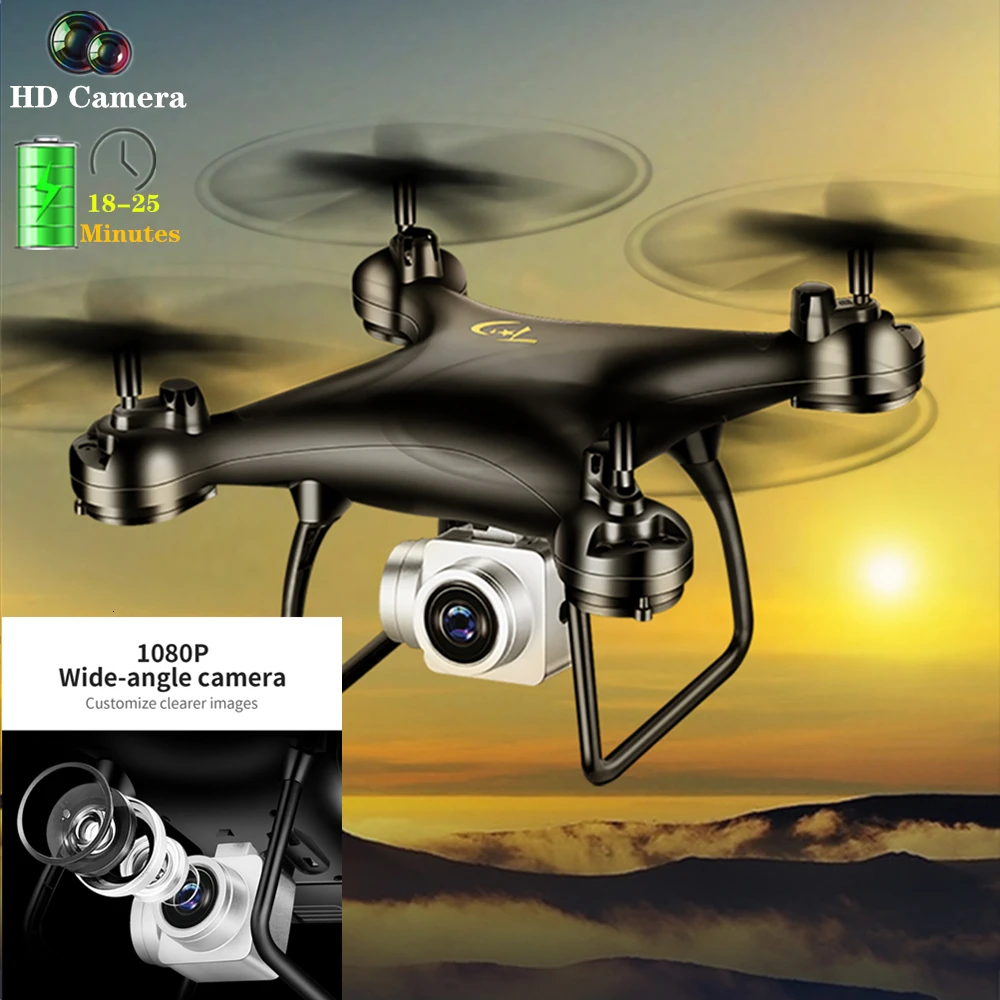 Радиоуправляемый Дрон с 720 P/1080 P HD камерой фиксированная высота Hover Selfie Профессиональный Квадрокоптер Безголовый один ключ возврат дроны игрушка подарок
