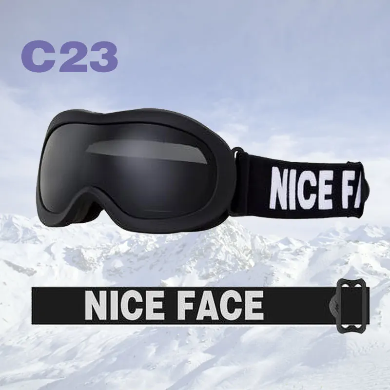 Брендовые лыжные очки для мальчиков и девочек, детские очки с двойными линзами UV400, противотуманная маска, детские зимние лыжные и сноубордические очки - Цвет: C23