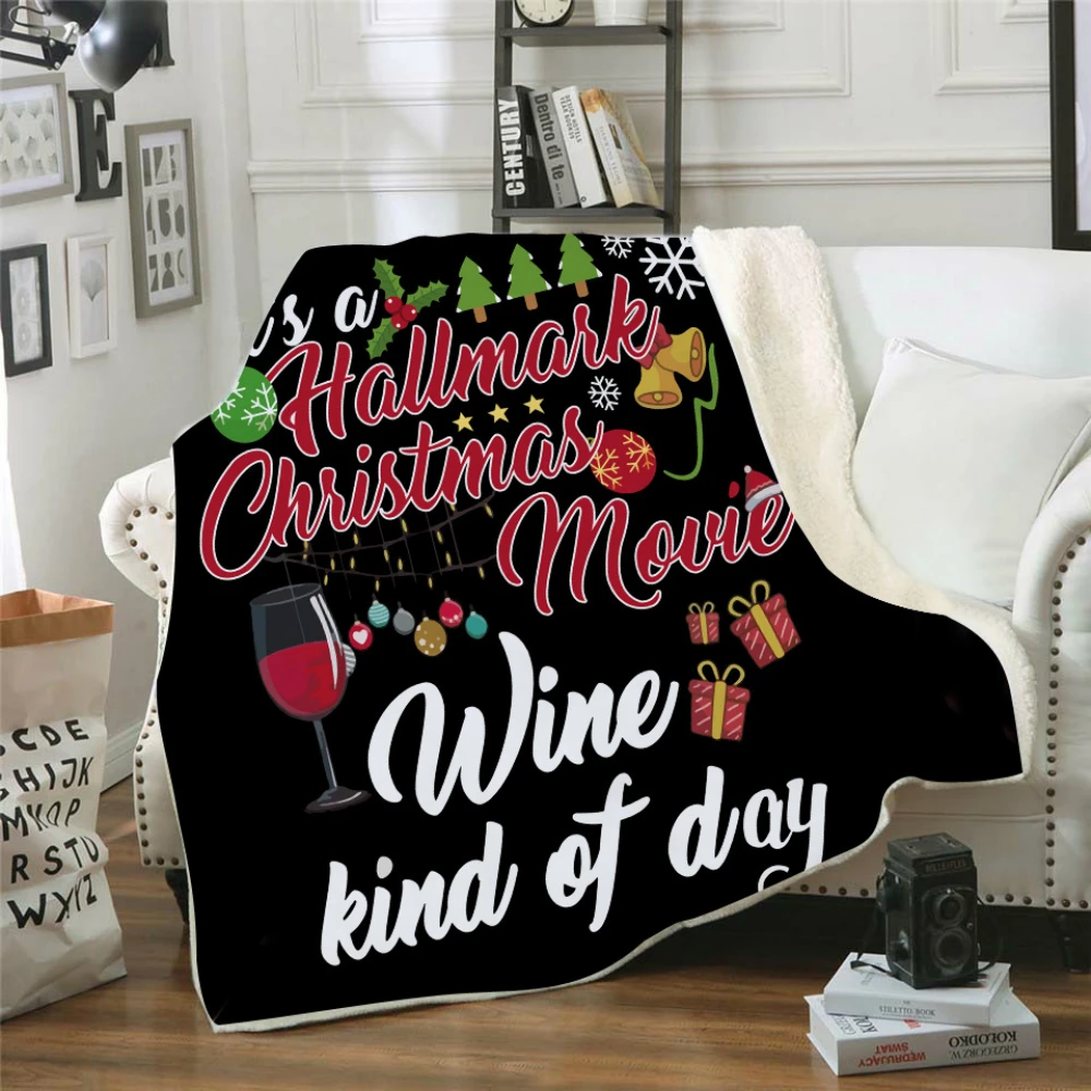 

Throw Blanket 3D Printed Christmas For Sofa Bed Velvet Plush Sherpa Fleece Blanket Microfiber Warm Couch Cover Bedspread Manta