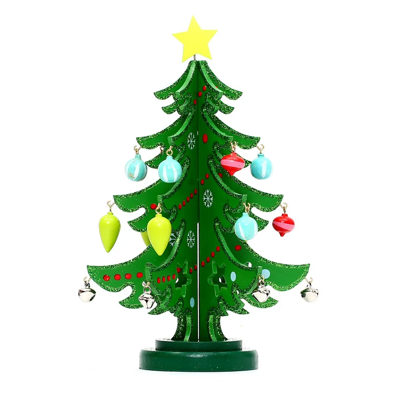 Рождественские украшения Трехмерная деревянная новогодняя елка офисная касса настольные украшения реквизит подарки