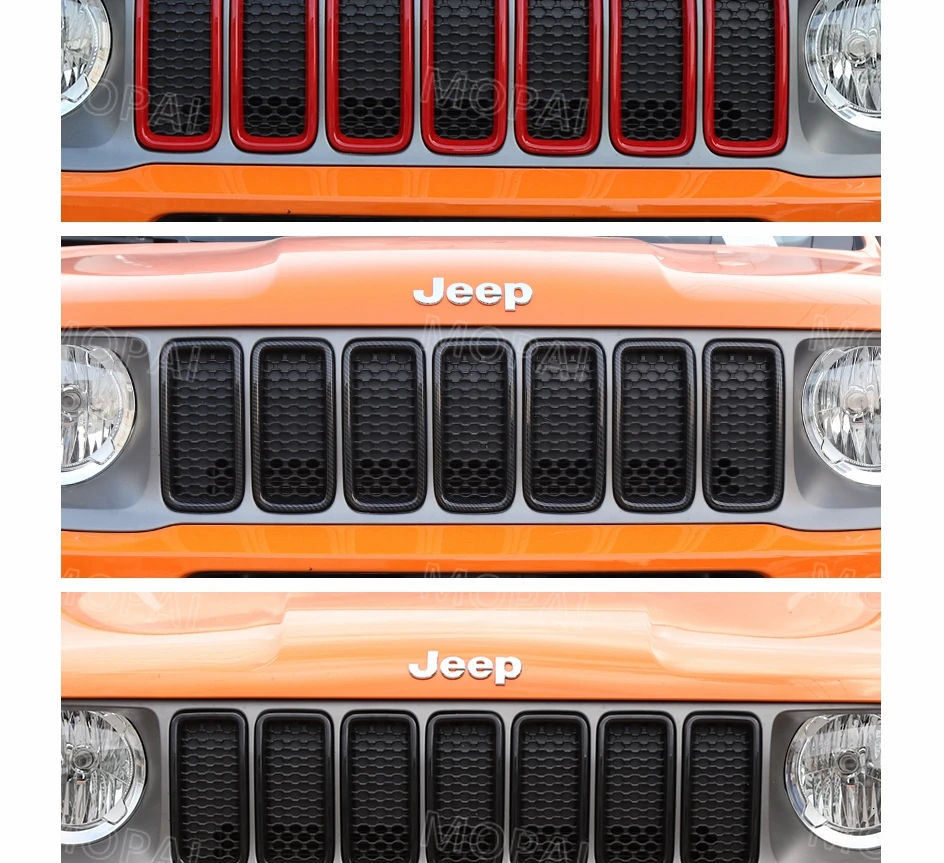 MOPAI автомобильные наклейки для Jeep Renegade+ Автомобильная передняя решетка крышки украшения кольцо аксессуары для Jeep Renegade