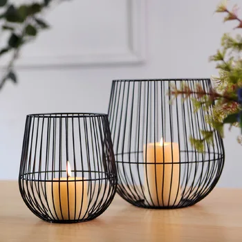 

Candle Holder Romantic Home Hotel Decoration Ornaments Modern Minimalist Abstract Lantern Iron Candle Holder