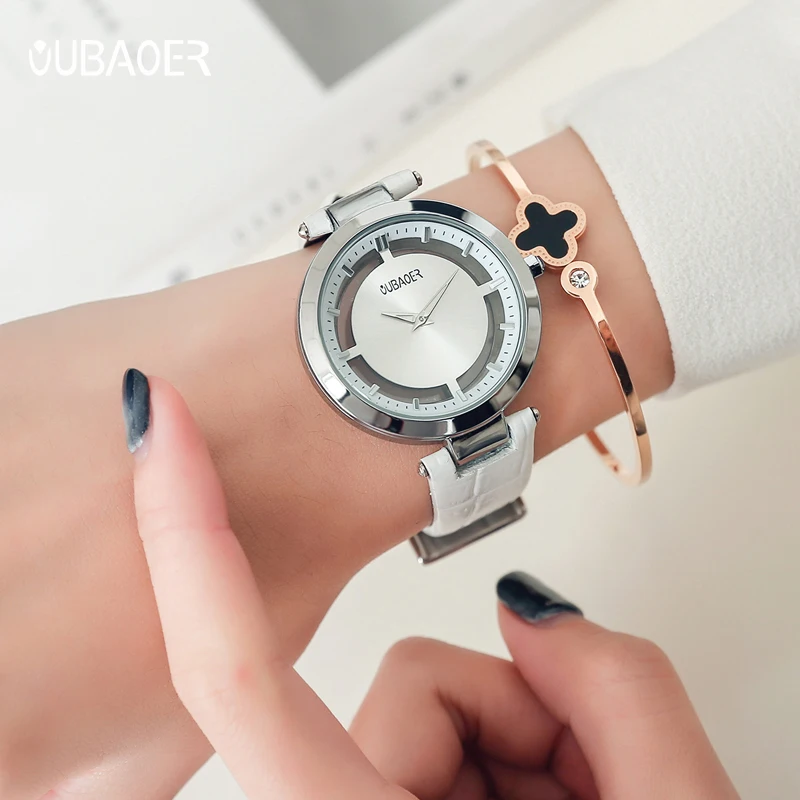 OUBAOER наручные часы для девочек женские модные часы с браслетом Femme женские часы кварцевые наручные часы Relogio Feminino