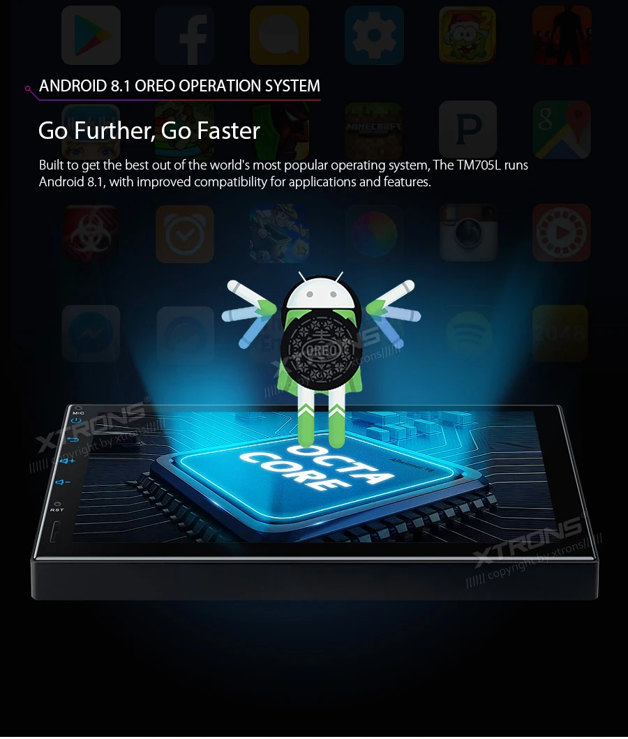 Excellent XTRONS 7" IPS Universal 2 Din Android 8.1 Octa-Core 2G RAM 32GB ROM  Car Stereo 2.5D Curved Screen GPS OBD DAB WIFI No DVD 4