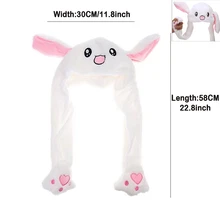 Chapeau en peluche oreilles de lapin, chapeau mobile, doux et mignon, casquette Airbag, 18 couleurs au choix, en Polyester, kawaii, livraison gratuite, 2022