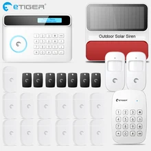 Etiger S4 Беспроводная Gsm/Pstn домашняя охранная система сигнализации pir детектор движения Открытый с клавиатурой сирены