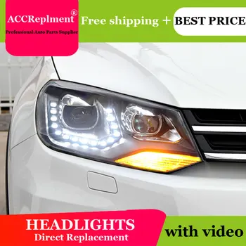 

AUTO.PRO 2011-2014 For vw touareg headlights car styling LED for vw touareg DRL tear eyes xenon bi xenon lens headlamps parking
