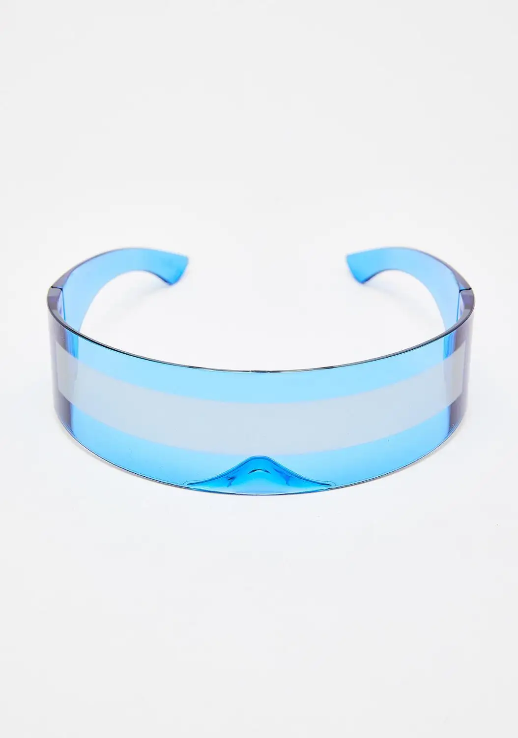blue Fashion Siamese Futuristic Wrap Around Monob Costume Sunglasses Luxury Brand Designer Mask Novelty Glasses Purple Blue Goggle - Цвет линз: blue