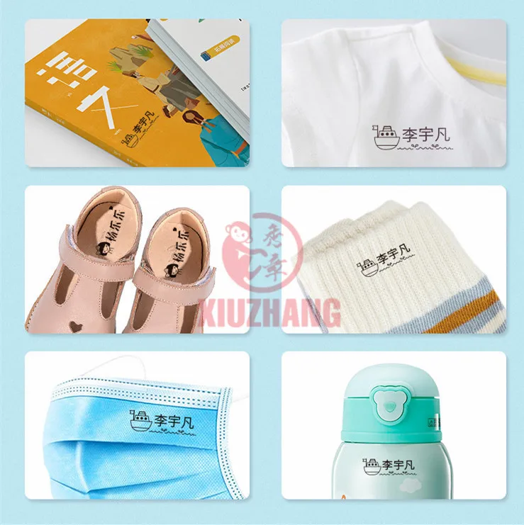 Cute Kitten Stamp Baby Children Teacher Cartoon Kindergarten Name Student Clothes Non-fading Small Animal Inking Seal name stamp,name stamp set,self inking stamp,rubber stamp
