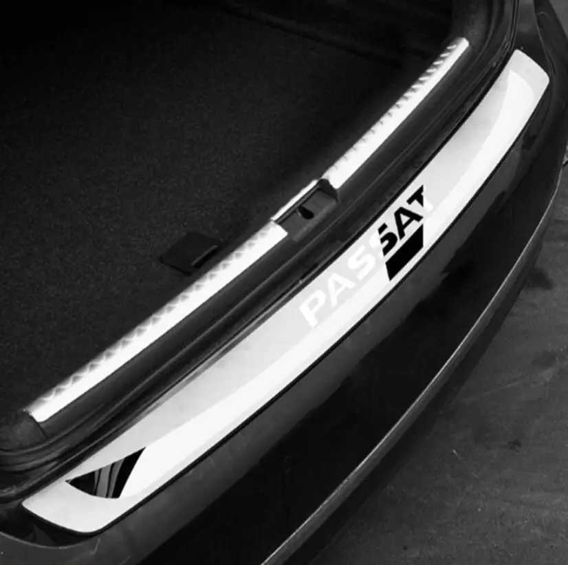 11-16 stainless steel car Rear Bumper Protector Sill Trunk Tread Plate Trim for Volkswagen Golf 7 2012 Car styling 2PCS - Цвет: 11-16