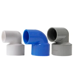 1Pcs PVC 90 Reducing Elbow ID 20,25,32,40,50,63,75,90,110mm Metric Solvent Weld Pipe Fitting Connector Aquarium Pond Garden DIY
