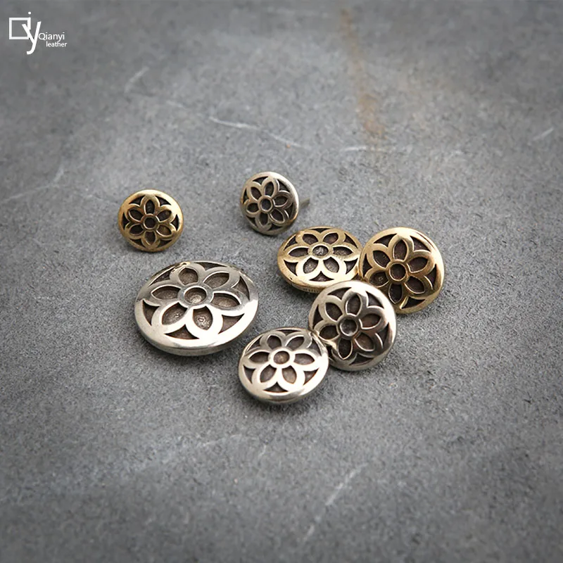 Promoción Hebilla de decoración de flores de cerezo de cobre puro, hebilla de tela dorada, decoración de tornillo, garra hexagonal, artesanal, manual, cobre blanco pBQKMGapDeM