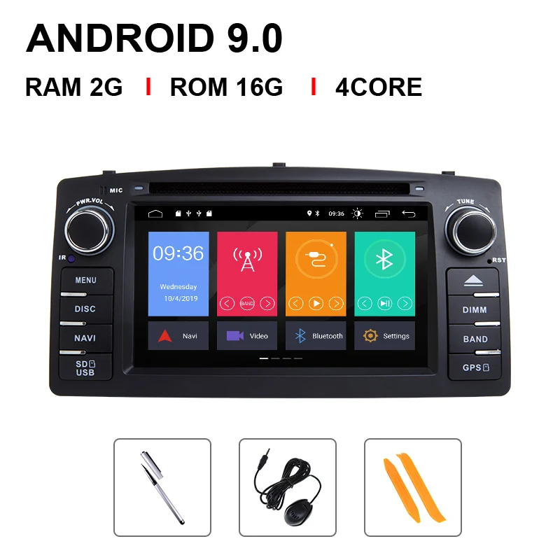 Автомобильный dvd-плеер DSP 4G 8 Core 2 Din Android 9 для Toyota Corolla E120 BYD F3 2003 Мультимедиа Радио gps навигационная головка unitStereo - Цвет: 4 Core 16 ROM