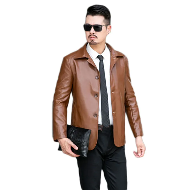 Idopy кожаная мужская куртка из искусственной кожи, деловая Повседневная Верхняя одежда, мотоциклетные куртки для мужчин