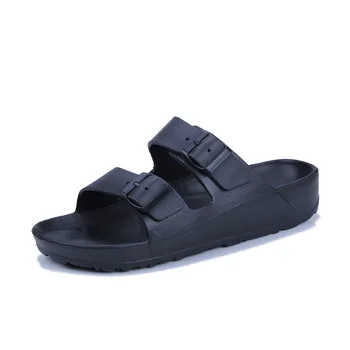

Spring Summer Men Slippers Lightweight Man Flat Walking Sneakers Simple Black Blue Male Bathroom Slides Platform Slipper
