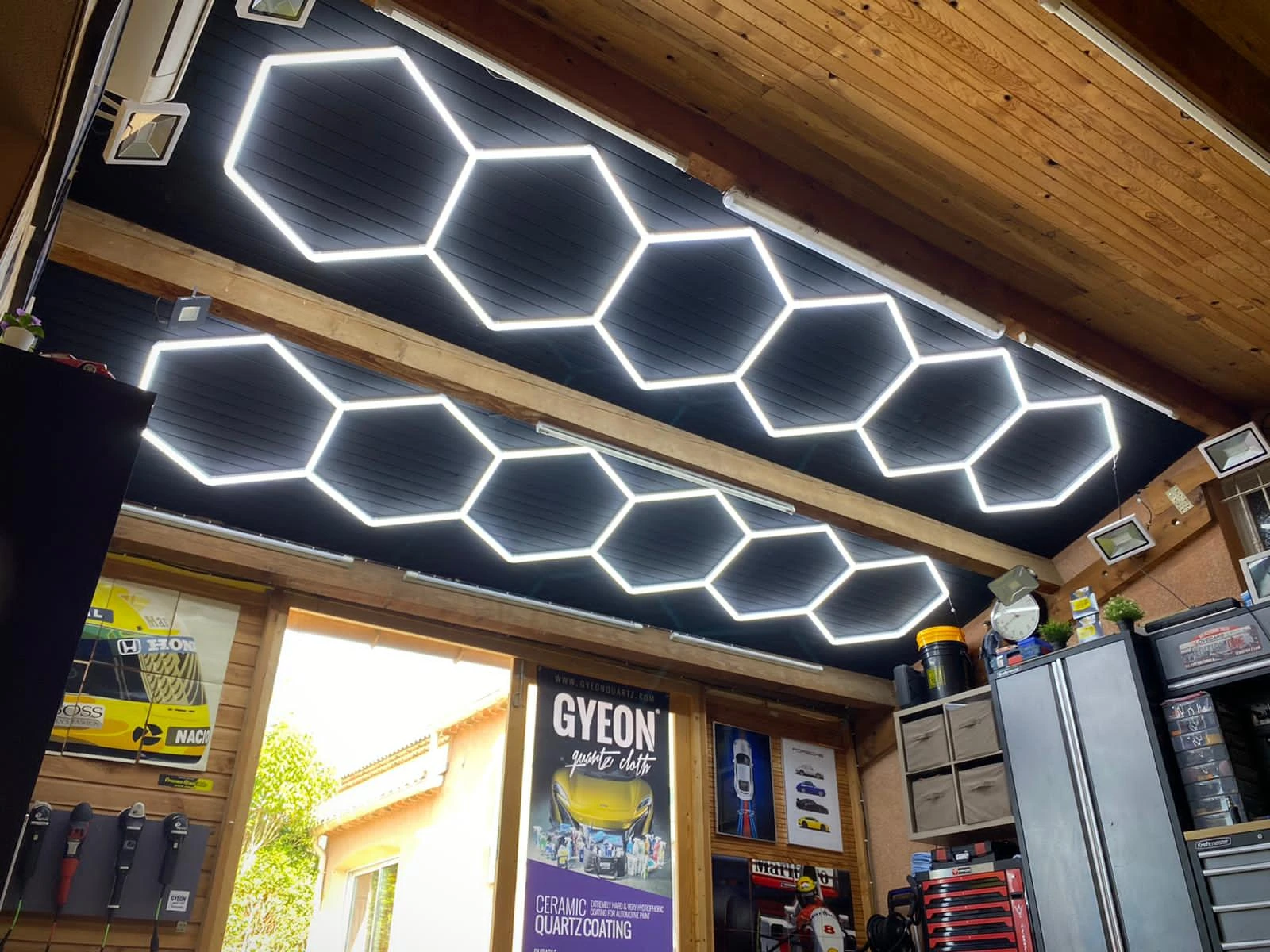 mapa Decorativo sensibilidad Luces Led de una fila, 6 hexagones, fáciles de instalar, para pared, tienda  de lavado automático, suspensión, luces de techo| | - AliExpress