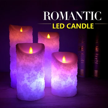 

Pink Gardenia shaped Flameless Electronic Candle Paraffin Wax LED Candle Novelty Light For Christmas Home Wedding Decoration