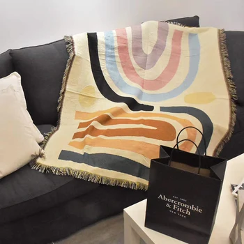 

Sofa blanket cover blanket Nordic ins sand hair towel living room decoration arrangement shawl small blanket small Qing new line