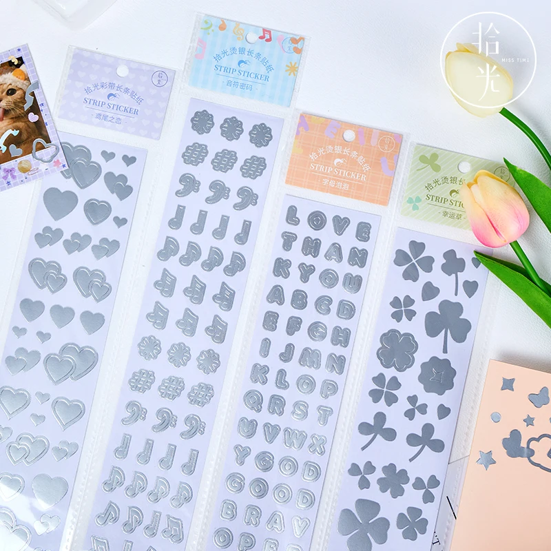 Hot silver Alphabet Sticker Scrapbook Album Photo Wall Bullet Journal Label Making Planner Decoration DIY Gift Sealing Stickers afbeelding