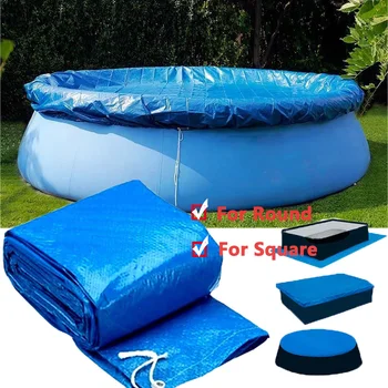 

Large Size Swimming Pool Cover Cloth Bracket Pool Cover Inflatable Swimming Pool Dust Cover Diaper Round PE For Outdoor Garden