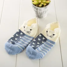 Женские хлопковые носки стереоскопические милые животные женские Kawaii кошка с собакой летние короткие носки женские повседневные Мягкие забавные носки