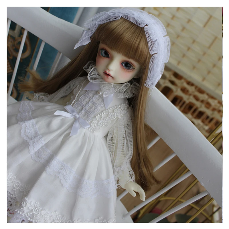 1/6 1/4 1/3 BJD белое платье + украшение для волос YOSD MSD Blyth куклы аксессуары