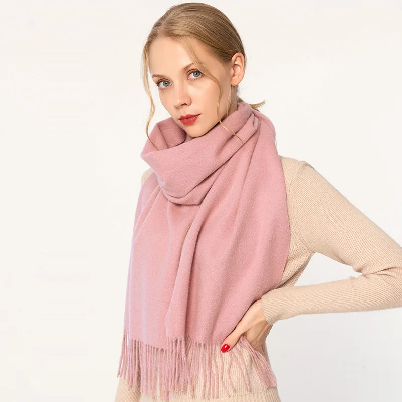 

Women Winter Cashmere Scarf 2019 Brand Cashmere Wraps for Ladies Solid Pashimina Echarpe Vintage Warm Scarf Wool Foulard Femme