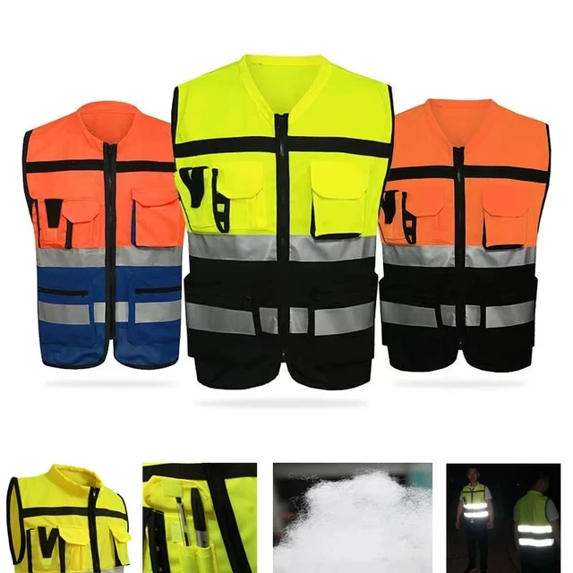 Gilet de Sécurité pour Homme, Vêtement de Travail à Poches