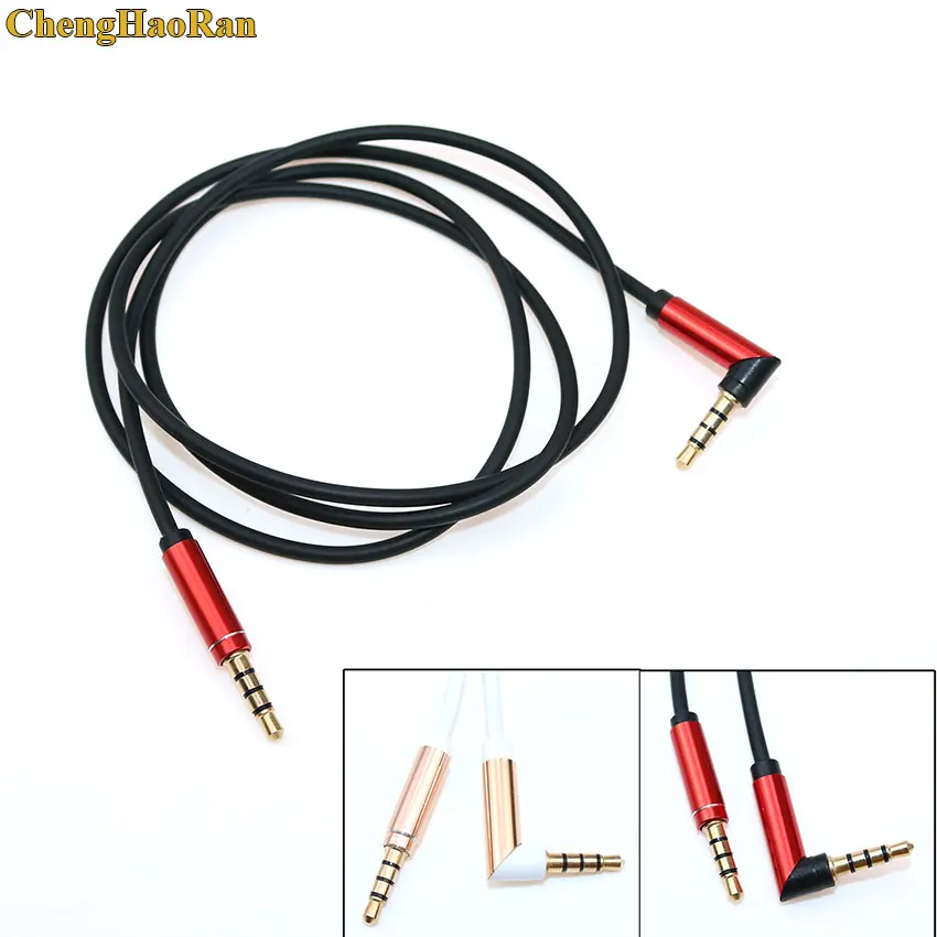 

4Pole 3.5mm Audio Cable Jack To Jack 90 Degree Right Angle Aux Cable For Phone iPod Phone to connect with audio device