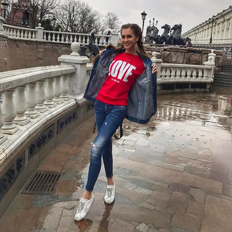NiceMix футболка с надписью про любовь для женщин и девушек теплая осенне-зимняя одежда с надписью LOVE Veste Femme Белый Черный Красный Kawaii
