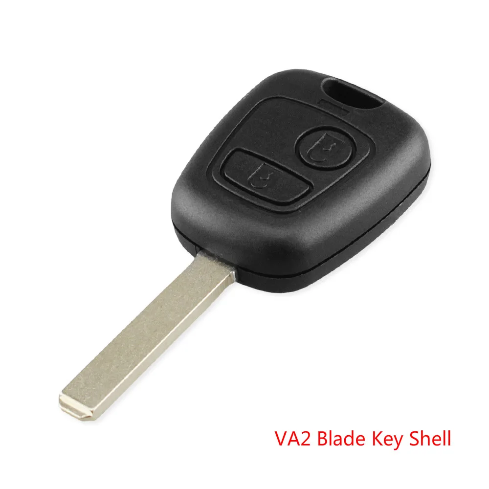 KEYYOU для peugeot 106 107 206 207 306 307 406 407 ключа оболочки 2 кнопки NE73/VA2/HU83 лезвие на замену пульт дистанционного управления автомобильный чехол - Цвет: VA2 Blade Key Shell