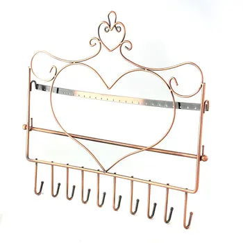 

Earrings Large Jewellery Heart Wall Hanger Holder Display Stand Copper Metal