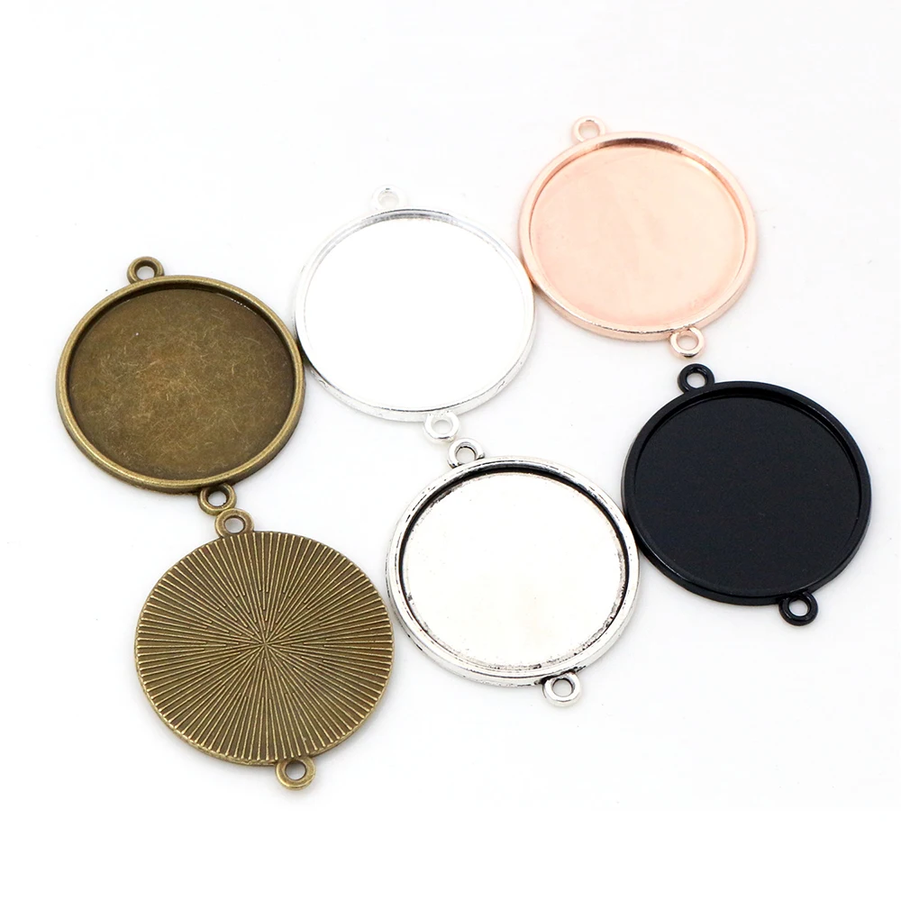 

New Fashion 10pcs/lot 25mm Inner Size 5 Colors plated Cameo Cabochon Base Setting Charms Pendant