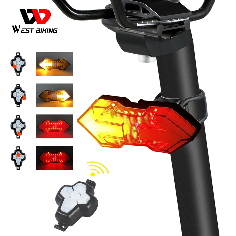 Bike Blinker Licht Drahtlose Fernbedienung Signal MTB Fahrrad Rücklicht  Richtung Control Anzeige Smart LED USB Radfahren Hinten Lampe