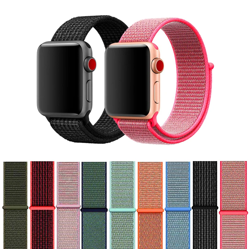 

Nylon watchband band For Apple Watch band 5 4 44mm 40mm Breathables Bracelet iWatch series 3 2 1 42mm 38mm watchband Accessories