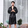 Peignoir Kimono en soie surdimensionné pour hommes, nuisette en Satin à manches longues, vêtements pour la maison, été, 5XL ► Photo 2/6