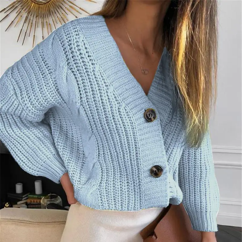 Women Cardigan Knitted Sweater Autumn Winter Long Sleeve V Neck Jumper Cardigans Casual Streetwear Fashion Pull Femme Coat Style - 3