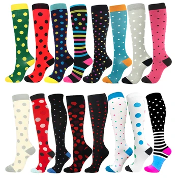 

HUAYASX Dot Ball Men Women Compression Stockings Pattern Pressure Calf Running Flight Travel Sports Stockings Color dropshipping