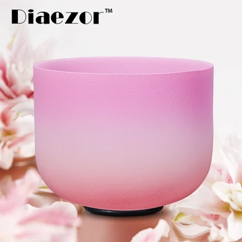 

8 Inch F Heart Chakra Pink Candy Colored Frosted Crystal Singing Bowl 8" F for Meditation