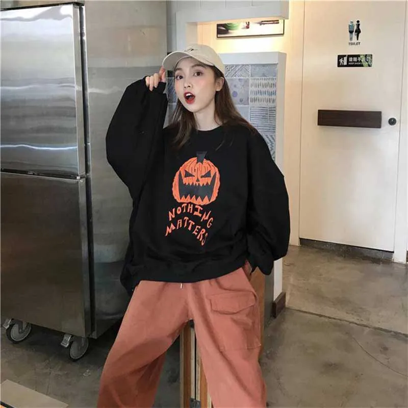 NiceMix Harajuku Толстовка для женщин Лоскутная унисекс пуловеры Тыква печатные перемычки Поддельные 2 шт. уличная тянуть военный рейнджер