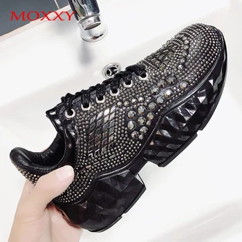 

Women Sneakers 2020 Crystal Glitter Sneakers Shoes Woman Transparent Creepers Platform Sneaker Women Footwear zapatos mujer