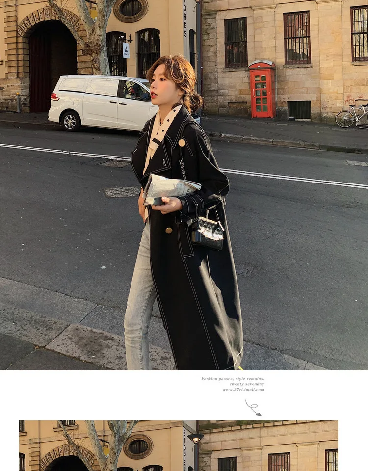 New Style Main Push Mid-length Open Wire Trench Coat