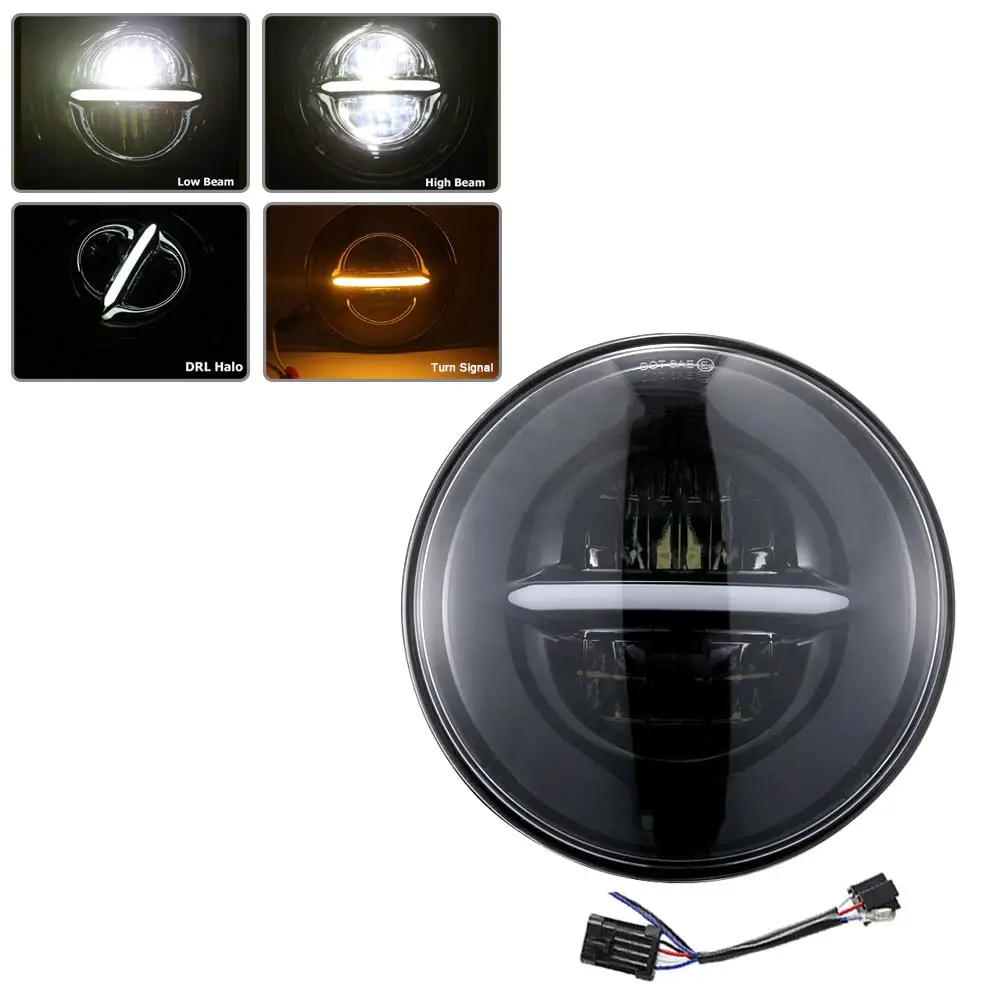 50w headlight 7 дюймовый светодиодный супер яркий Halo фар Универсальный монтажный кронштейн для Cafe Racer Choppers Honda Yamaha аксессуары - Цвет: 50w headlight