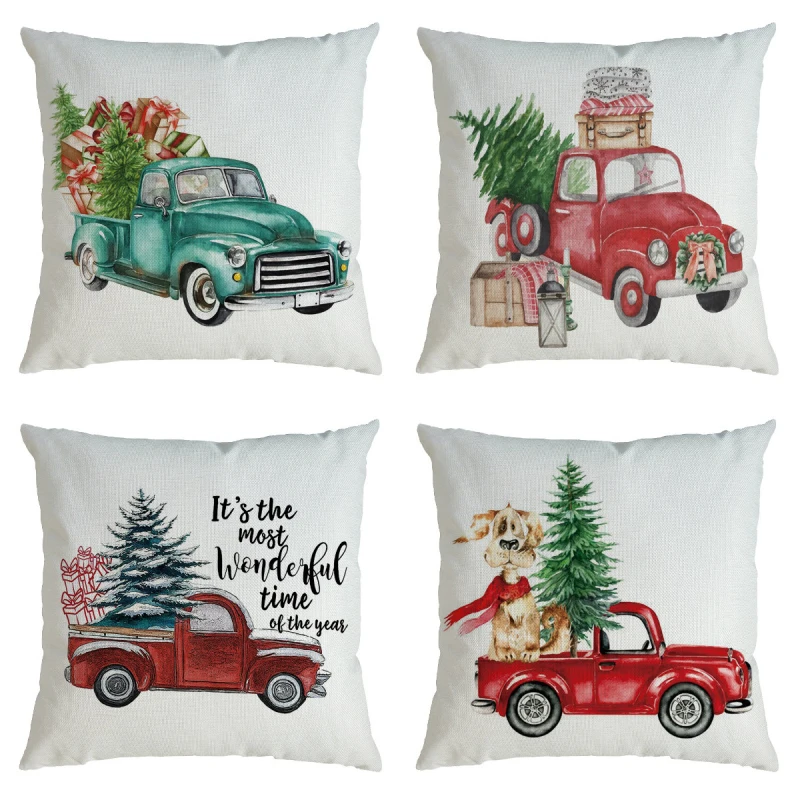 

Breathable Sofa Pillowcase Merry Christmas Cushion Cover Home Office Xmas Decor Pillowcase Xmas Home Party Ornaments 45x45cm
