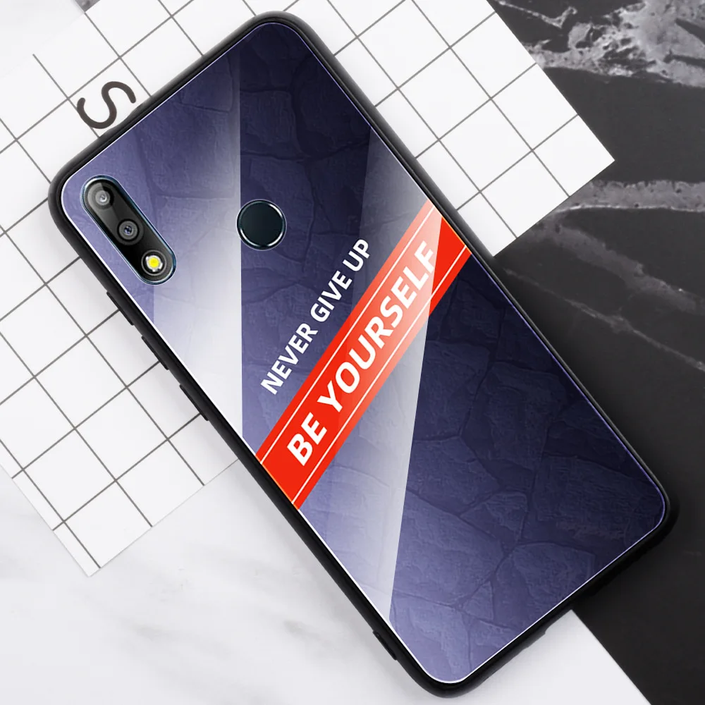 Чехол для Asus Zenfone Max Pro M2 ZB633KL ZB631KL M1 ZB601KL ZB602K со словами из закаленного стекла