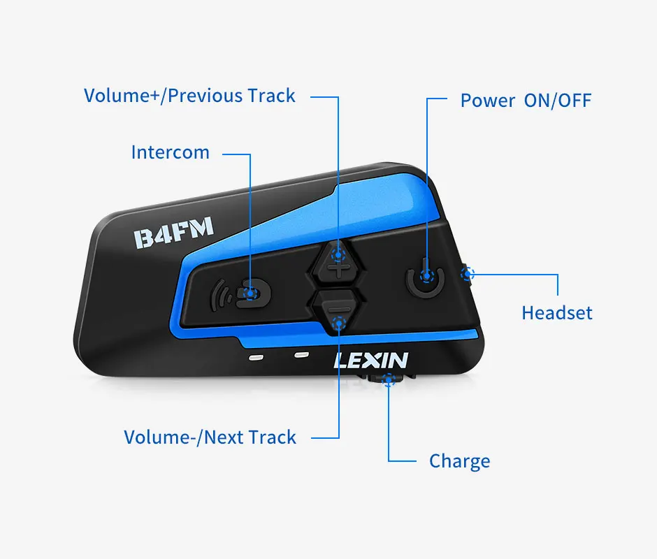 Мотоциклетная Bluetooth гарнитура Lexin 1 шт. 1500 м 4 способа|Наушники для шлемов| |