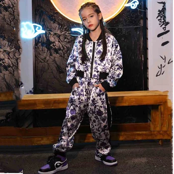 

Girls Hip Hop Dance Costumes Chinese Style Printing Performance Clothes Children Street Dancing Wear Jazz Stage Outfit DNV12597