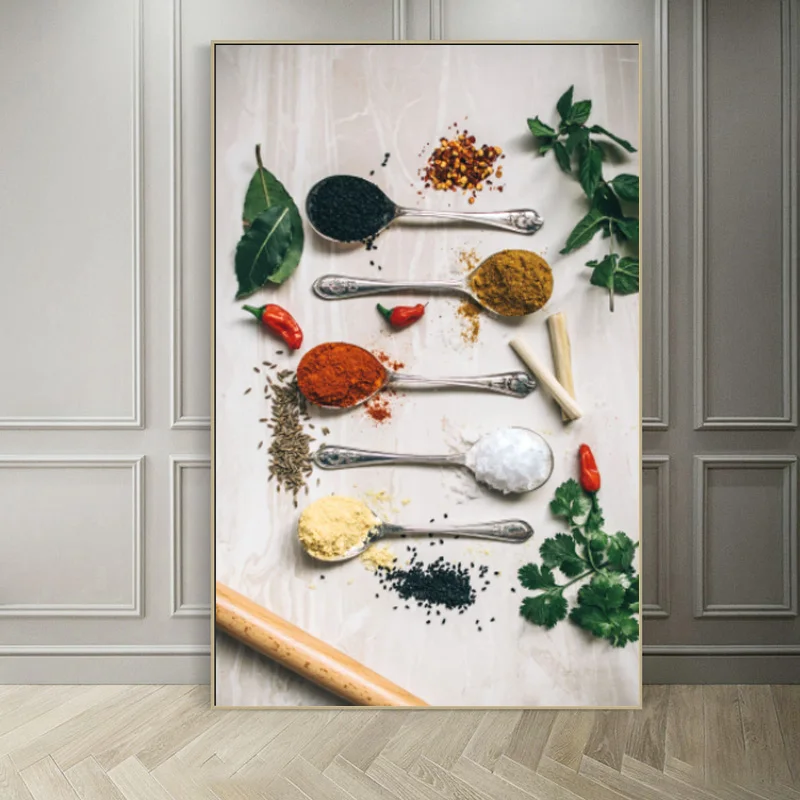 Современная Настенная Картина на холсте кухонный постер с специями для