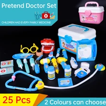 25 шт. Детский Набор доктора игрушка набор портативный рюкзак Медицинский Набор Дети Обучающие ролевые игры Классические игрушки-подарки D207