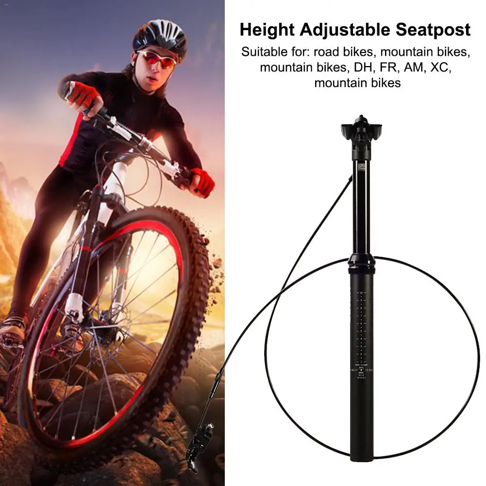 

Bicycle Line Control Oil Pressure Lift Seat Tube Mountain Bike Seatpost 31.6/30.9mm Seat Tube Air Shockproof Adjustable Seatpost
